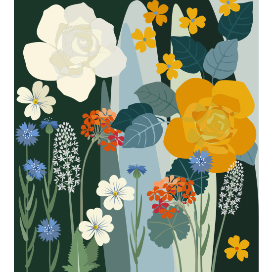 Papel pintado panorámico - Flores
