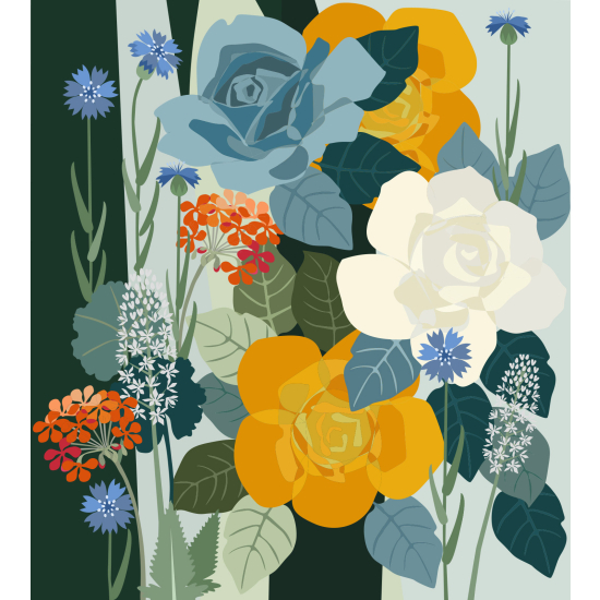 Papel pintado panorámico - Flores