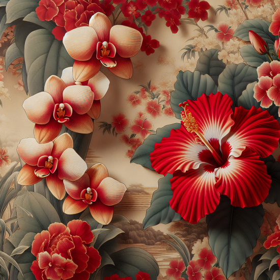 Papel pintado panorámico - Flores