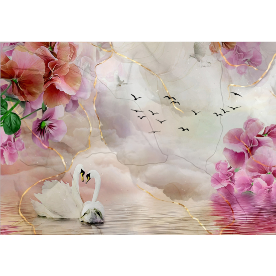 Papel pintado panorámico - Flores