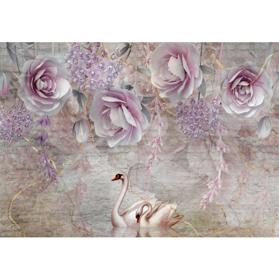 Papel pintado panorámico - Flores