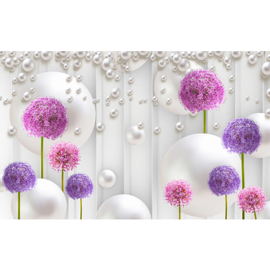 Papel pintado panorámico - Flores 3D