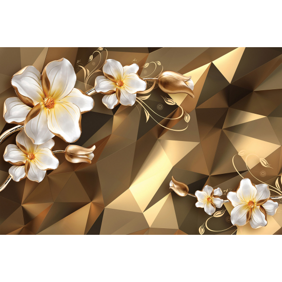 Papel pintado panorámico - Flores 3D