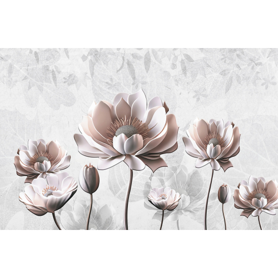 Papel pintado panorámico - Flores 3D