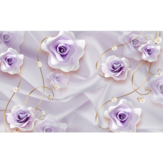 Papel pintado panorámico - Flores 3D