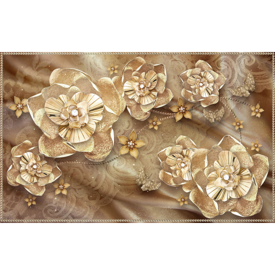 Papel pintado panorámico - Flores 3D