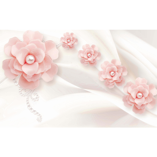 Papel pintado panorámico - Flores 3D