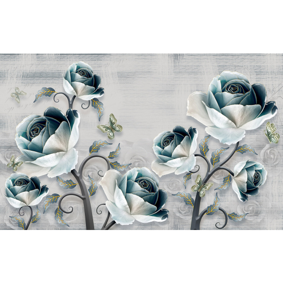 Papel pintado panorámico - Flores 3D