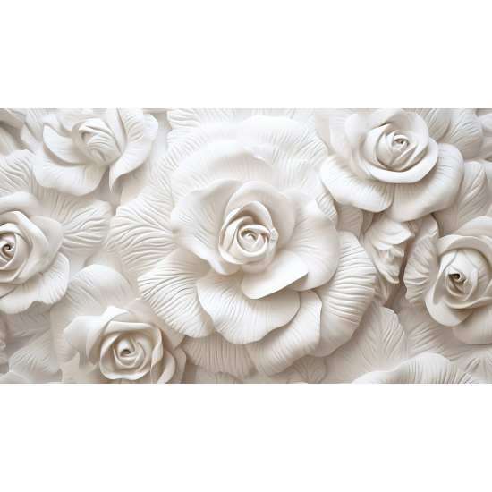 Papel pintado panorámico - Flores 3D