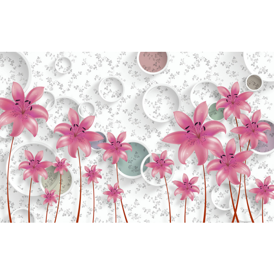 Papel pintado panorámico - Flores 3D