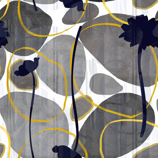 Papel pintado panorámico - Flores abstractas
