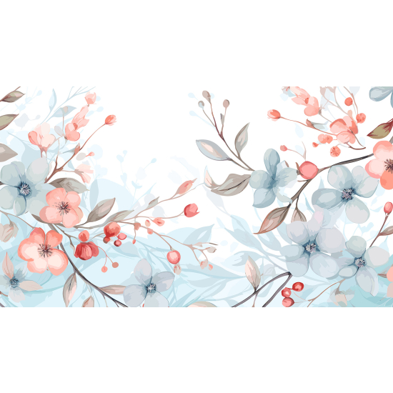 Papel pintado panorámico - Flores de Cerezo