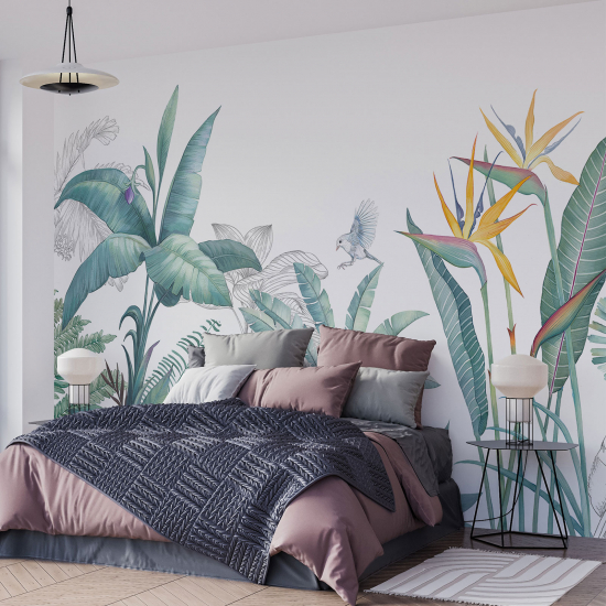 Papel pintado panorámico - Flores Exóticas