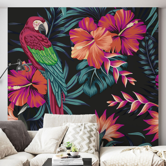 Papel pintado panorámico - Flores Loro