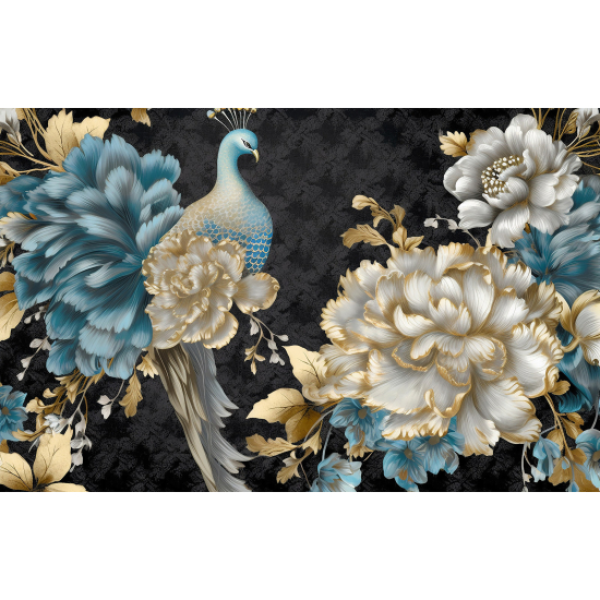 Papel pintado panorámico - Flores Pájaro