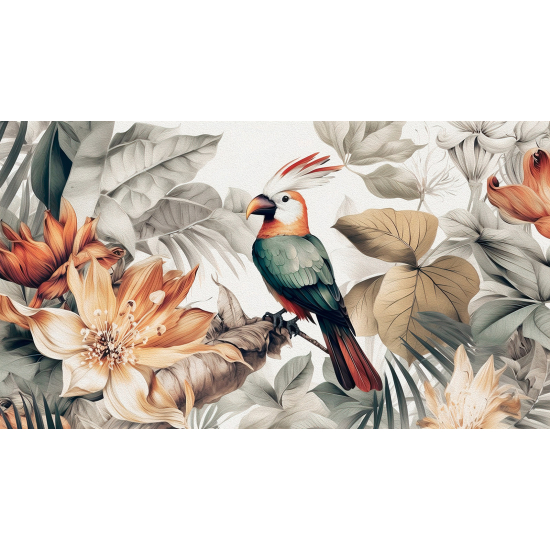 Papel pintado panorámico - Flores Pájaro