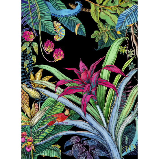 Papel pintado panorámico - Flores Pájaros