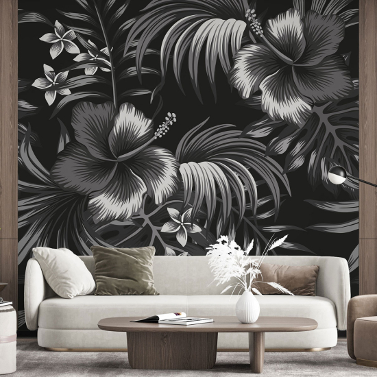 Papel pintado panorámico - Flores tropicales