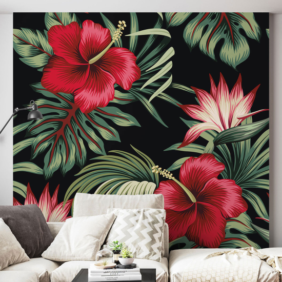 Papel pintado panorámico - Flores tropicales