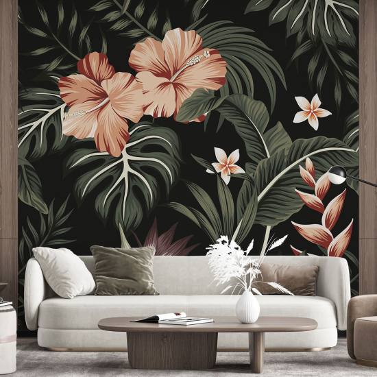 Papel pintado panorámico - Flores tropicales