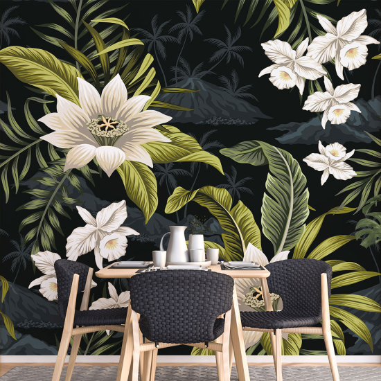 Papel pintado panorámico - Flores tropicales