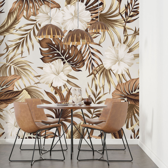 Papel pintado panorámico - Flores tropicales