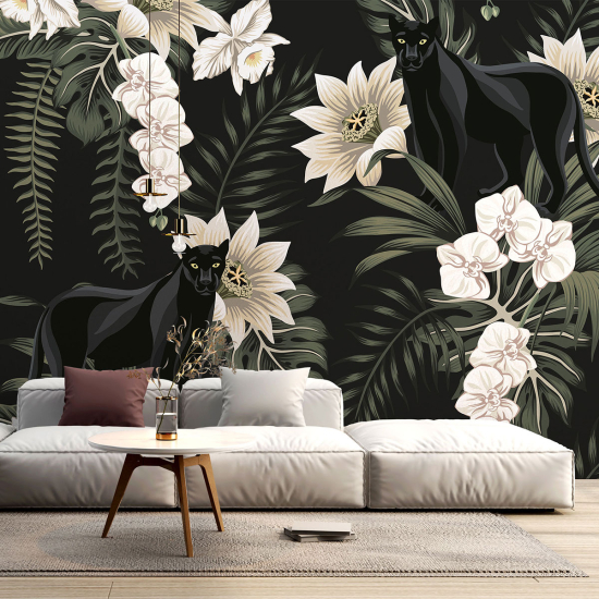 Papel pintado panorámico - Flores tropicales