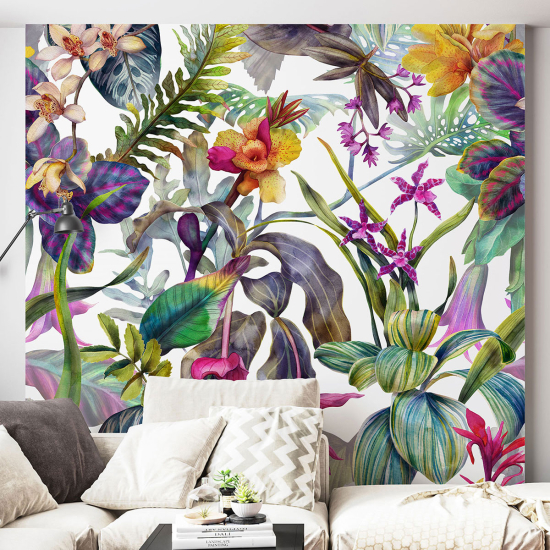 Papel pintado panorámico - Flores tropicales