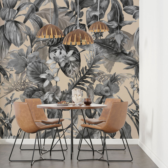 Papel pintado panorámico - Flores tropicales