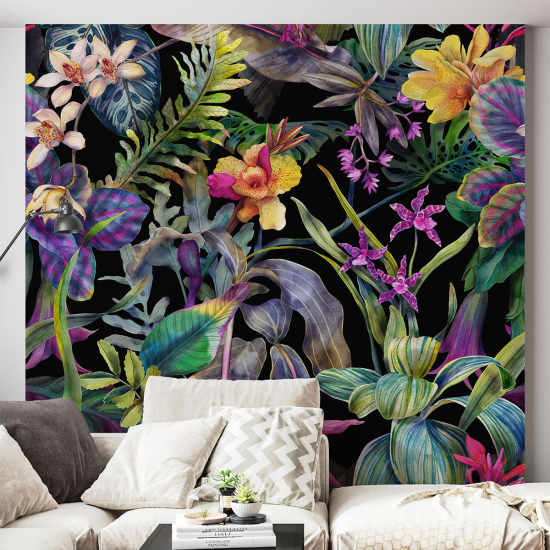 Papel pintado panorámico - Flores tropicales