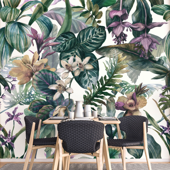 Papel pintado panorámico - Flores tropicales