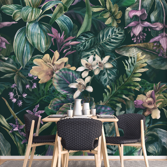 Papel pintado panorámico - Flores tropicales