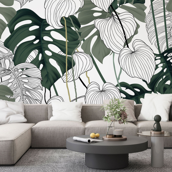 Papel pintado panorámico - Flores tropicales