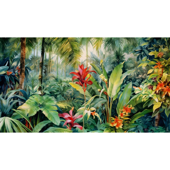 Papel pintado panorámico - Flores tropicales