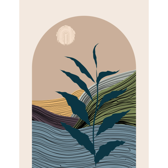 Papel pintado panorámico - Hoja Boho