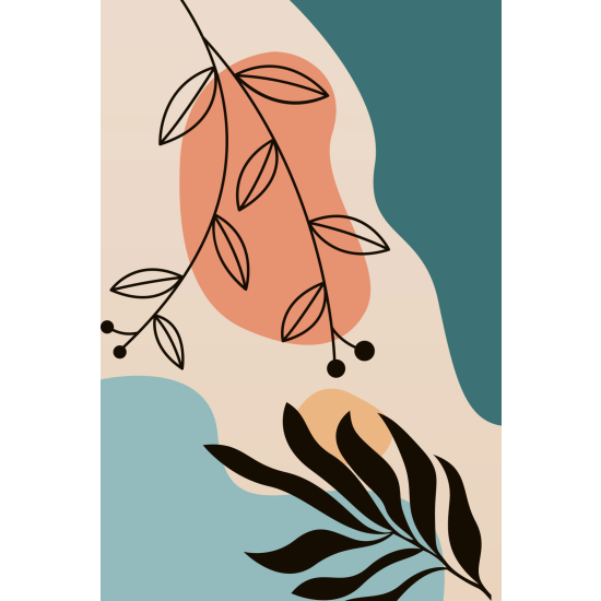 Papel pintado panorámico - Hojas Boho