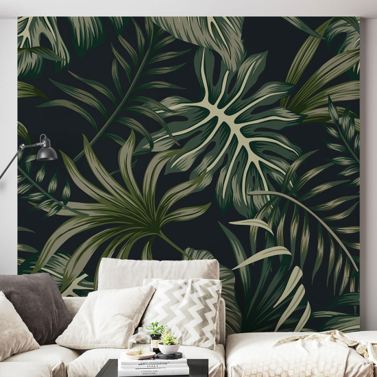 Papel pintado panorámico - Hojas tropicales