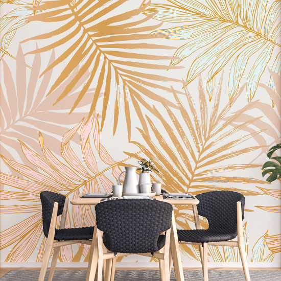 Papel pintado panorámico - Hojas tropicales