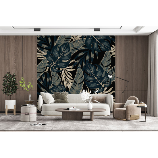 Papel pintado panorámico - Hojas tropicales