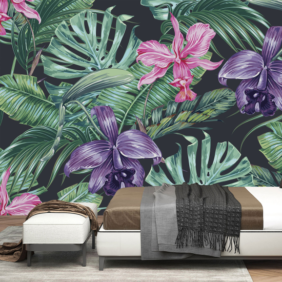 Papel pintado panorámico - Hojas tropicales