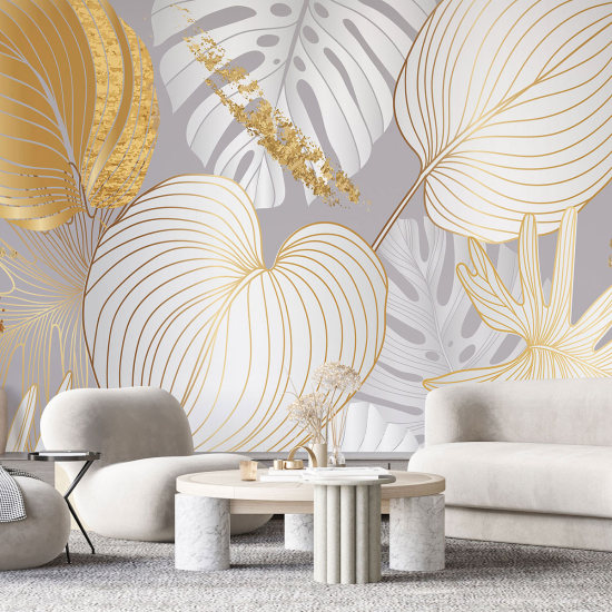Papel pintado panorámico - Hojas tropicales