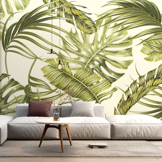 Papel pintado panorámico - Hojas tropicales