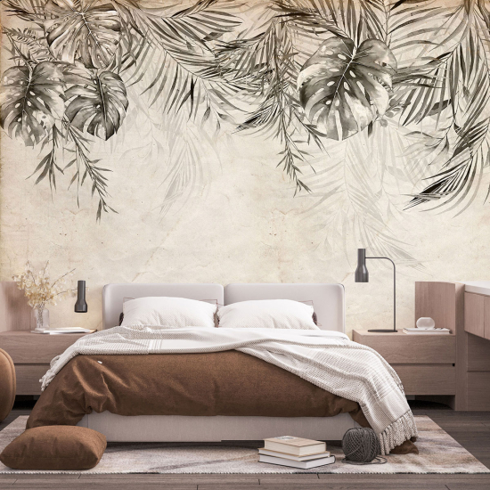 Papel pintado panorámico - Hojas tropicales
