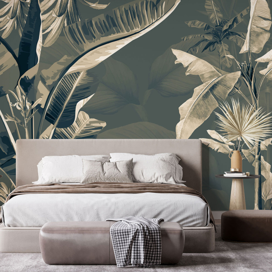 Papel pintado panorámico - Hojas tropicales
