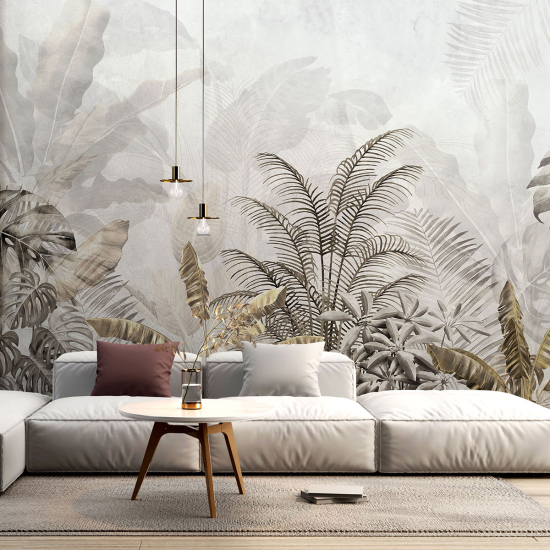 Papel pintado panorámico - Hojas tropicales