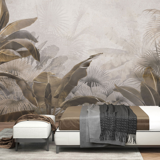 Papel pintado panorámico - Hojas tropicales