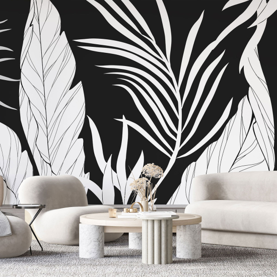 Papel pintado panorámico - Hojas tropicales