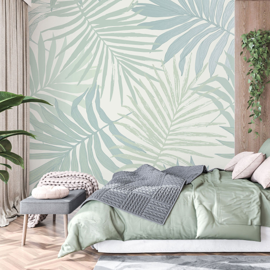 Papel pintado panorámico - Hojas tropicales