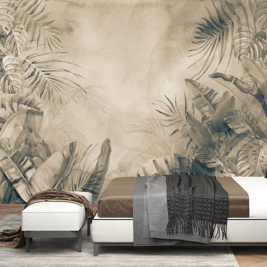 Papel pintado panorámico - Hojas tropicales