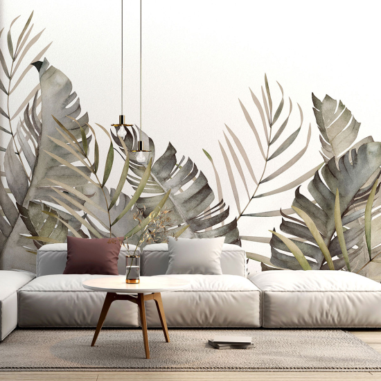 Papel pintado panorámico - Hojas tropicales